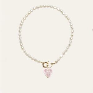 Petie Moments Fresh Water Pearls Necklace with Heart Charm